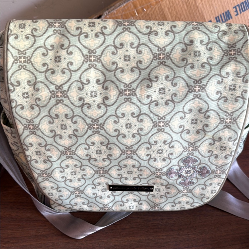 Petunia Pickle Bottom Gray Baby Bag with Sophisticated Design
